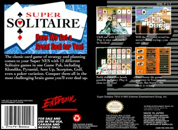 Super Solitaire (USA) (En,Fr,De,Es,It) box cover back